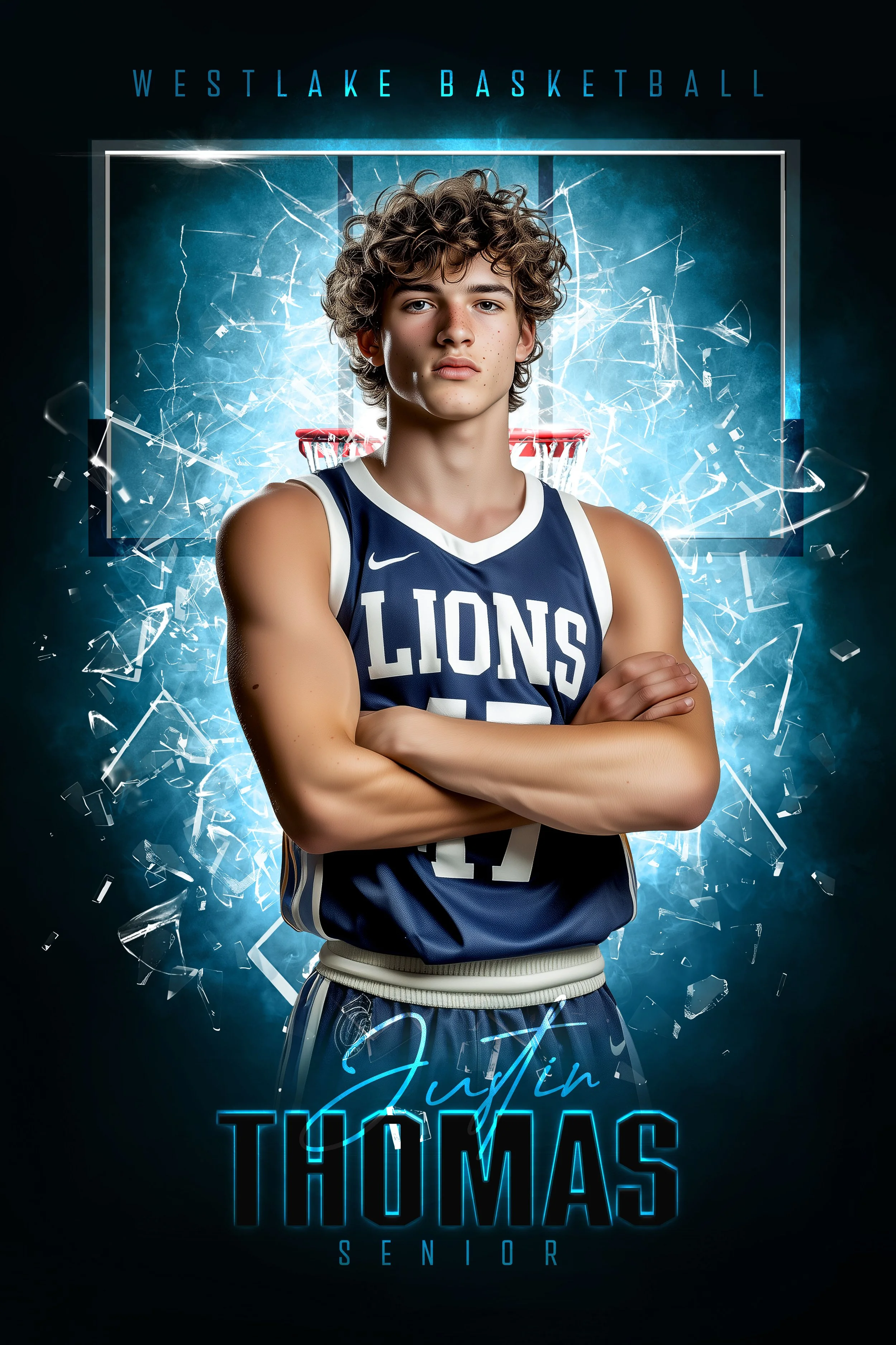 Fire and Ice Basketball 2x3 Banner