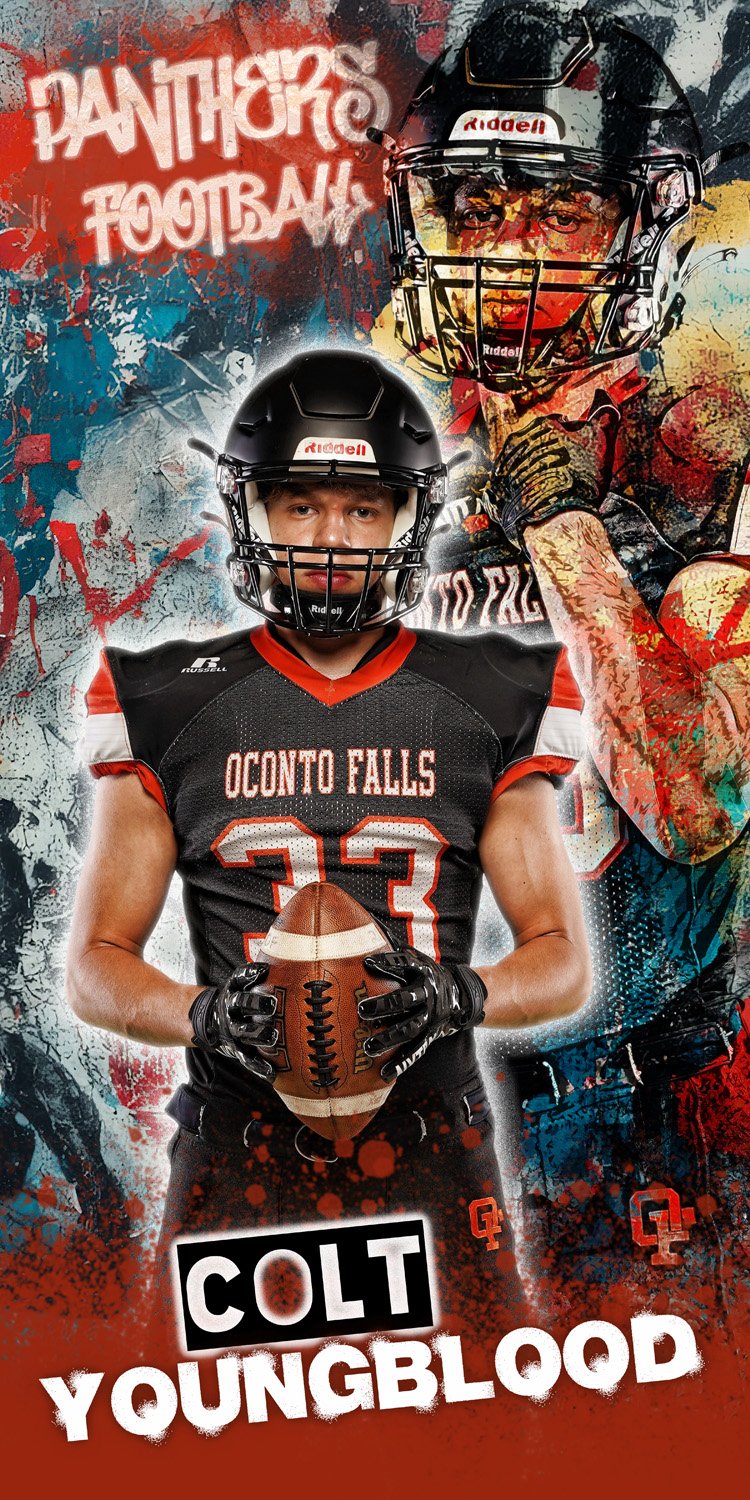 UG Football 12x24 Banner - Individual - Vertical