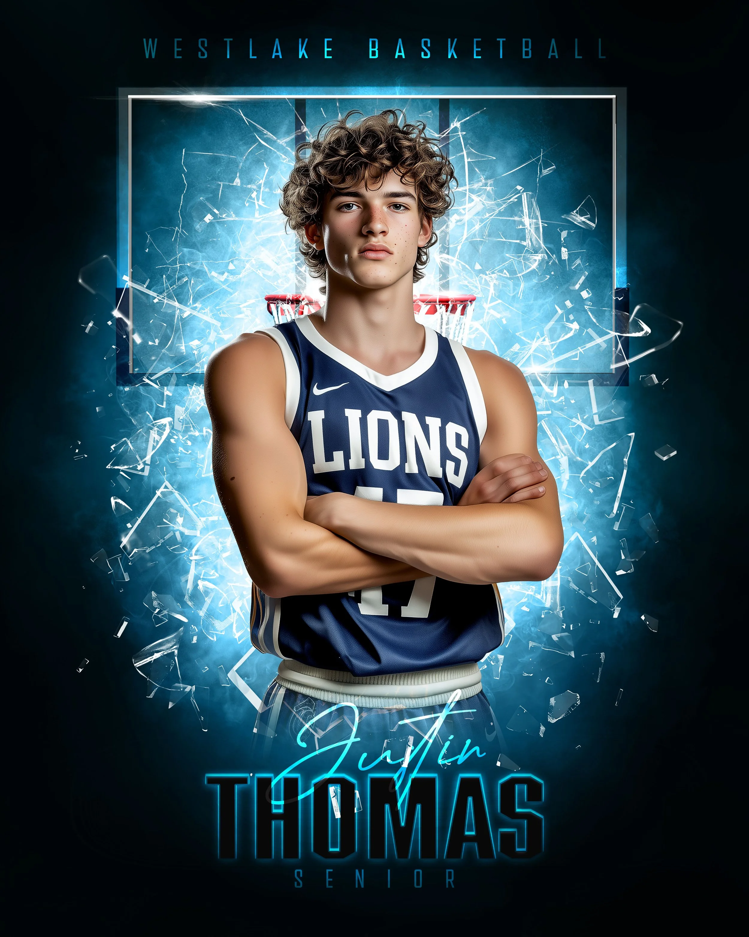 Fire and Ice Basketball 4x5 - Individual - Vertical