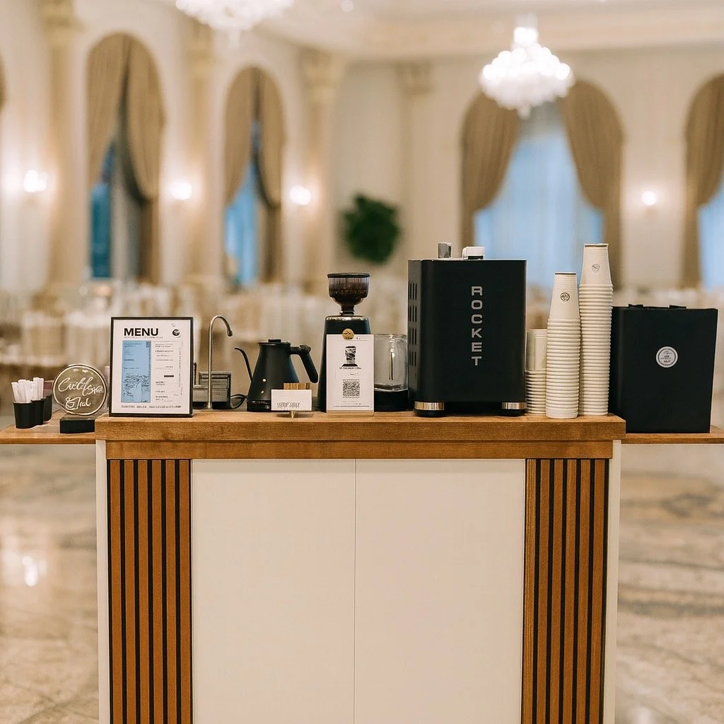✨ Meet our Indoor Coffee Car &mdash; your new event bestie. ✨
Rain? Cold? Limited space? No problem.
Our indoor setup brings the full specialty&ndash;coffee experience inside, so you can enjoy freshly brewed drinks anywhere your event takes place.
☕ 