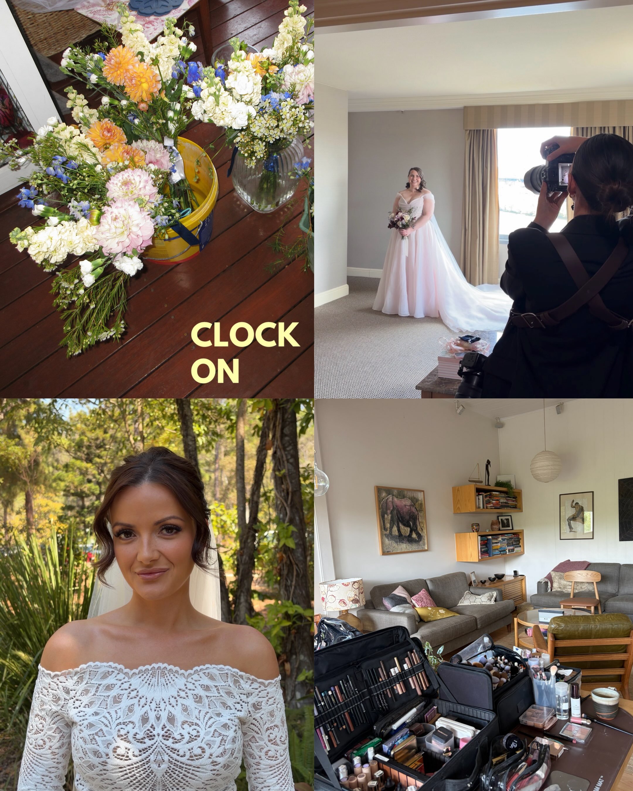 Another busy 3 wedding week!! Here&rsquo;s a little snapshot of what it looked like for me on and off the job 💖🪩

#brisbanemakeupartist