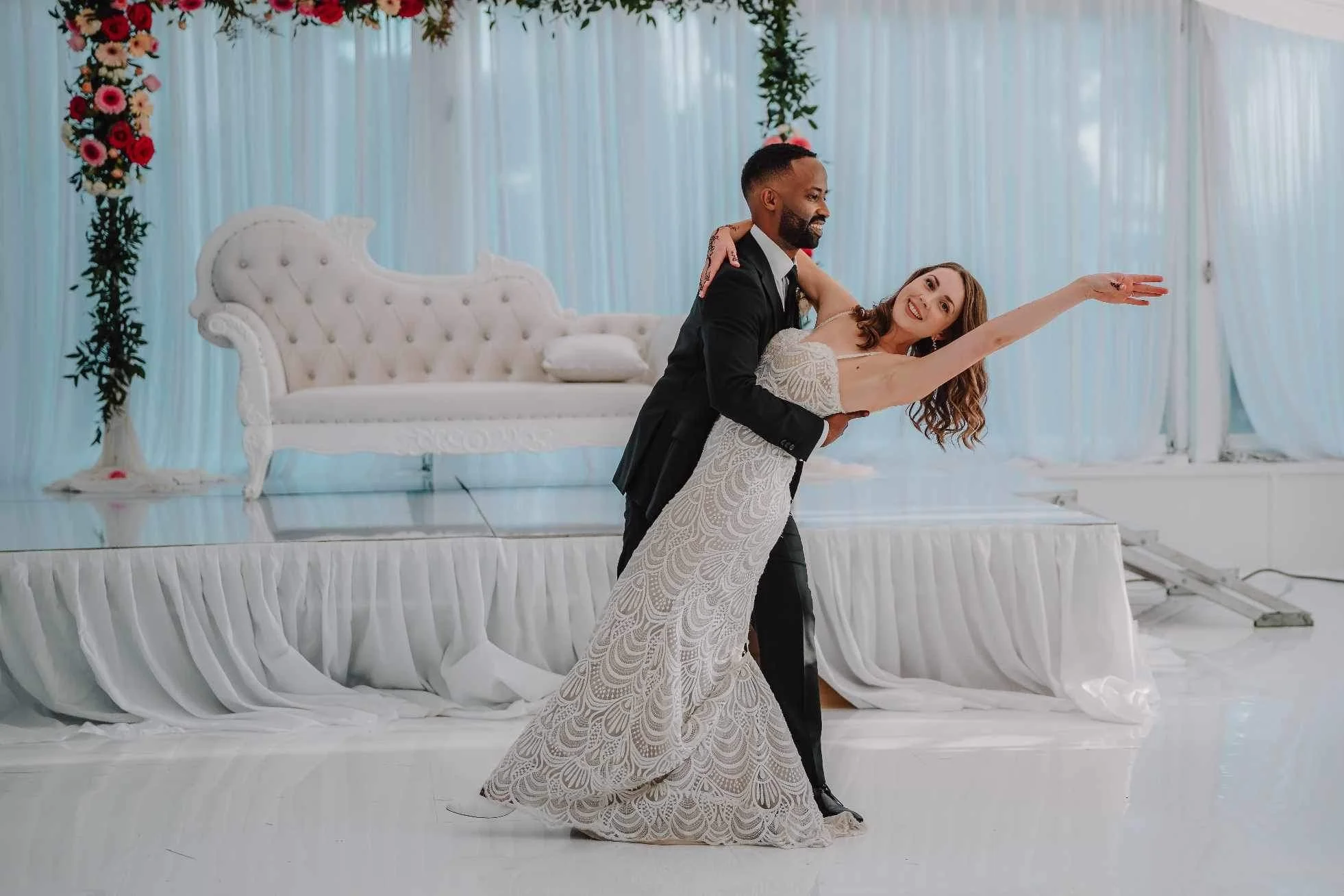 A couple peforming their First Dance at their wedding