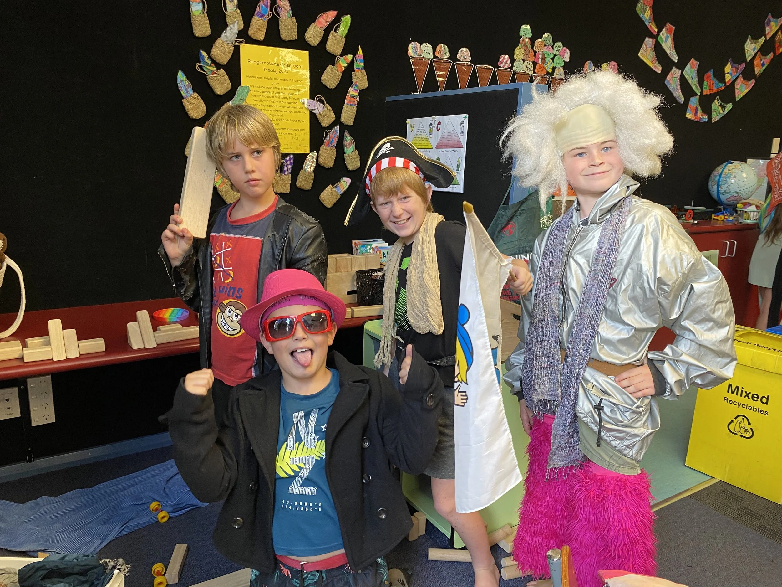 Group of children dressed in costumes