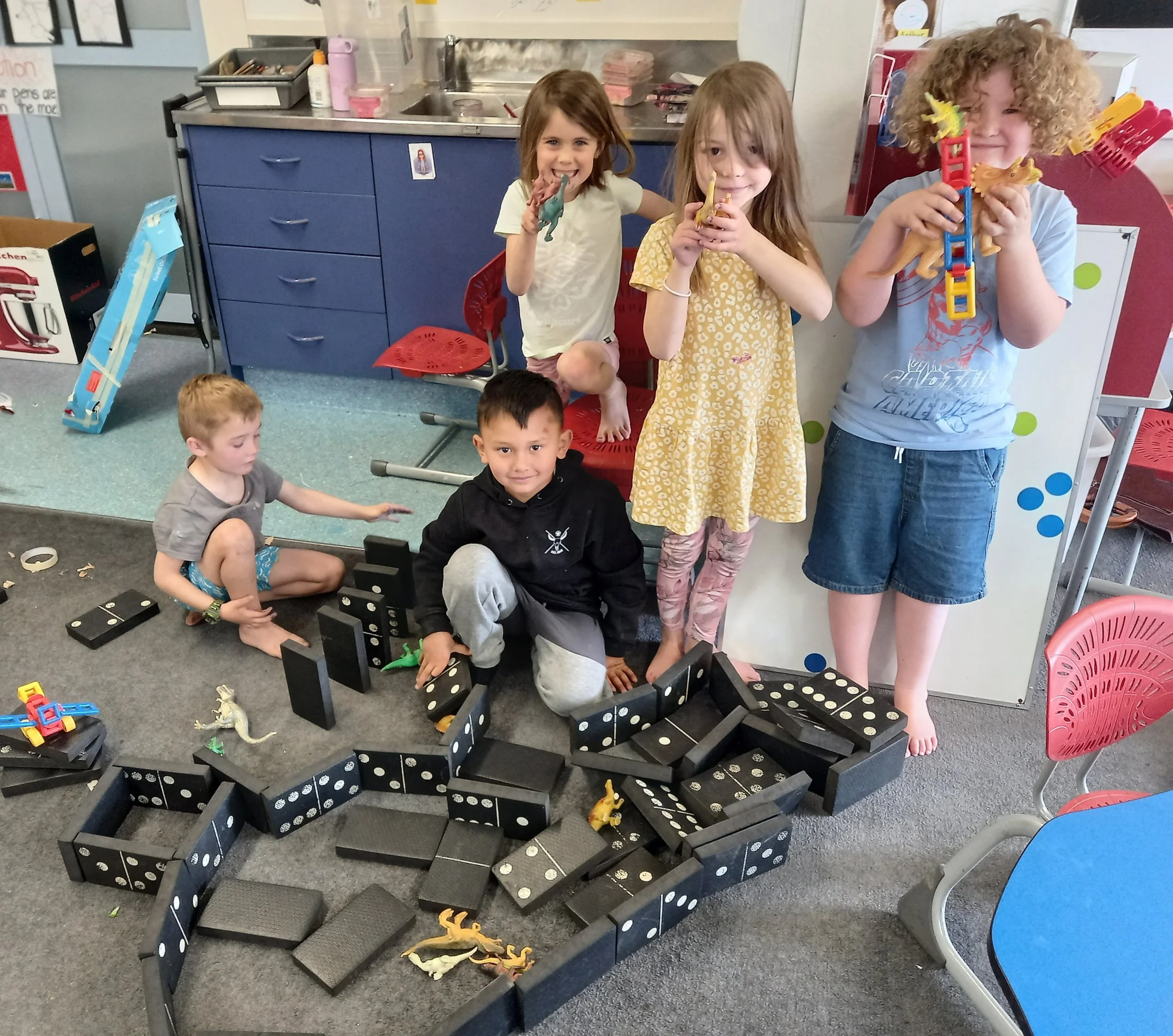 Children in a classroom learning through play