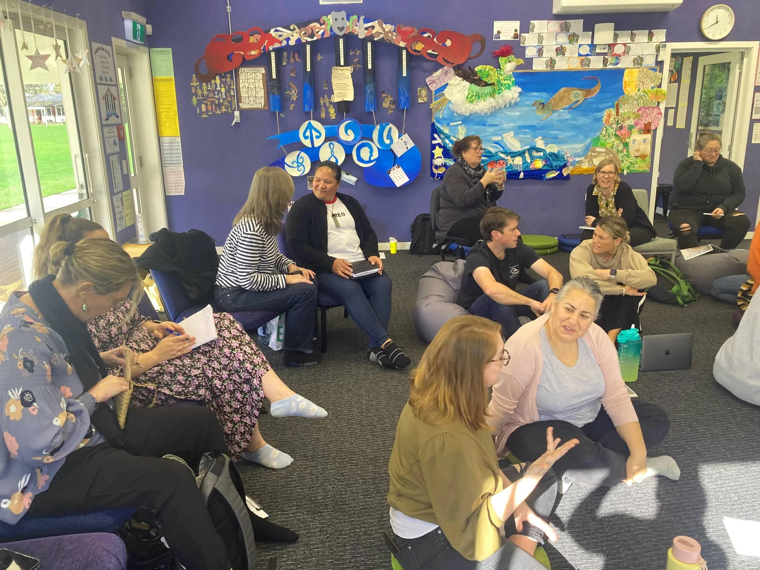 Networking educators in a classroom