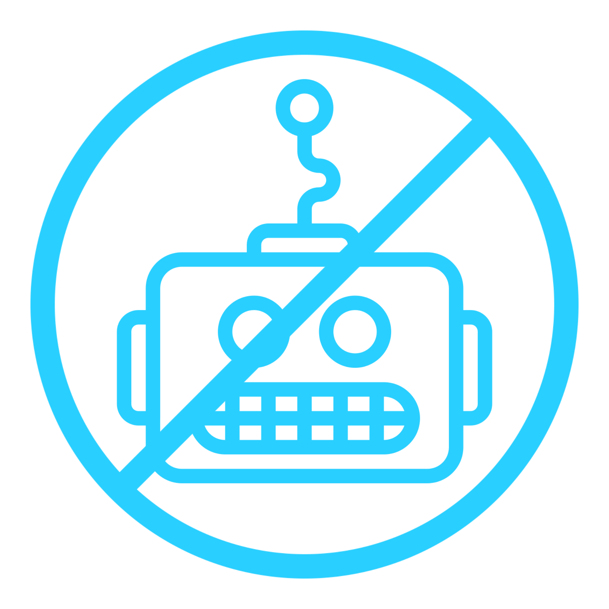 Line drawing of a power outlet with a plug connected, surrounded by a circle.  No AI disclaimers.