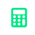 Simple green calculator icon