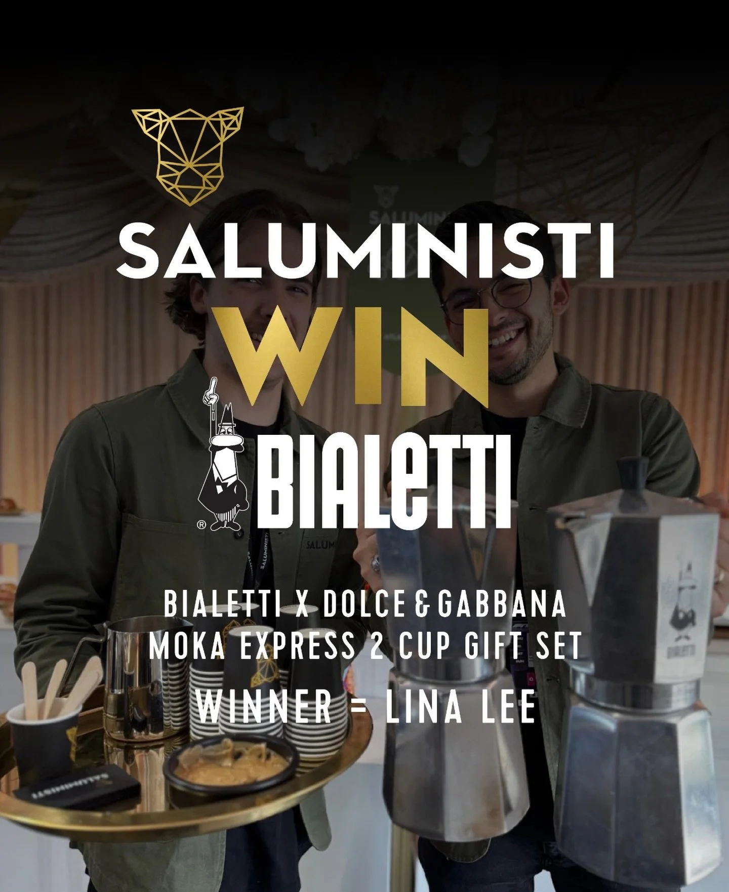 Saluministi X Bialetti Grand Prix Giveaway Winner&hellip; Congratulations Lina Lee 🎉 &mdash; you&rsquo;ve won the Bialetti x Dolce &amp; Gabbana Moka Express 2 Cup Gift Set. We&rsquo;ll be in touch soon about how to collect your prize.

Grazie to ev