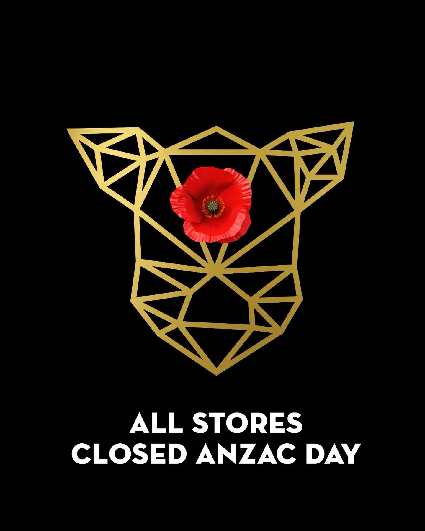 Lest we forget&hellip;
All stores closed for Anzac Day!