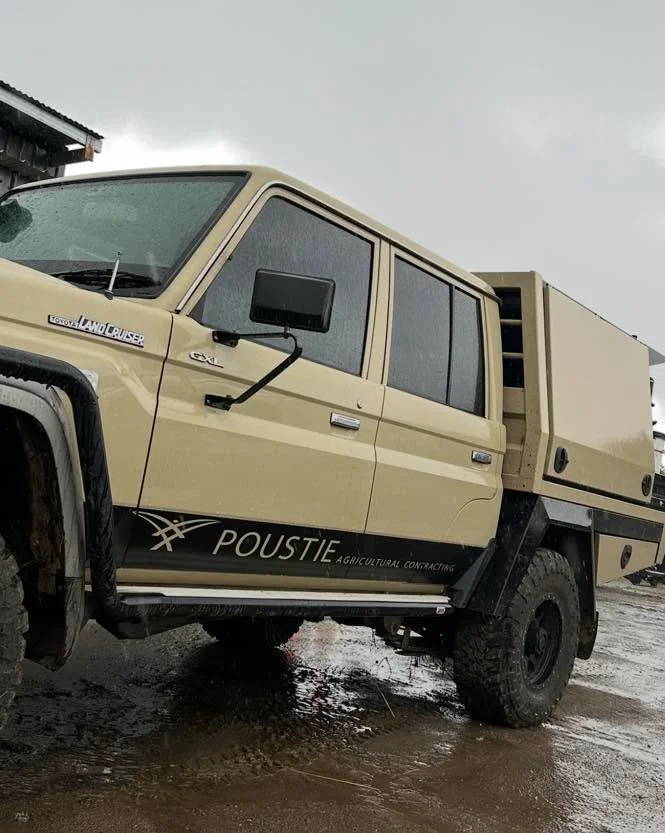 New Ute Graphics on this 79 Series Cruiser for Poustie AG. Want to add signage to your vehicle but want something basic? This is the perfect option. Contact us today !

#landcruiser70 #toyota #signage #timboonsigns #apostle