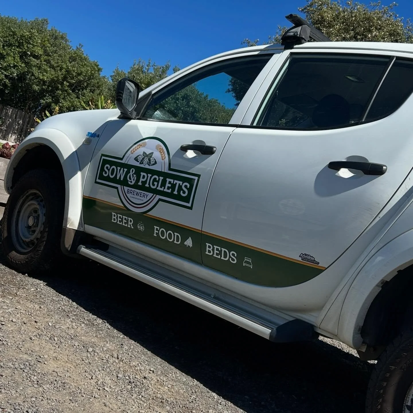Triton Ute signage for Sow and Piglets brewery in Port Campbell #brewery #signage #portcampbell #timboonsigns #apostle