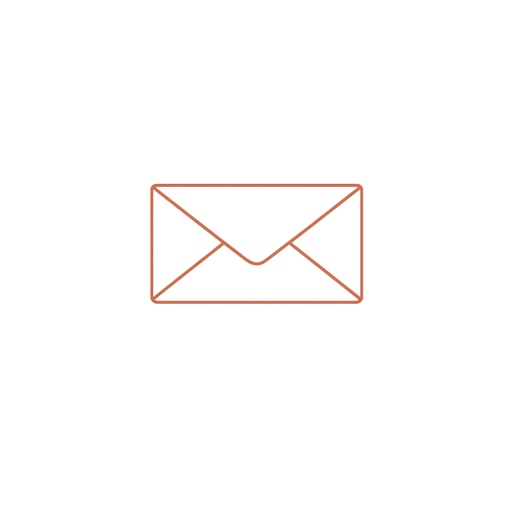 Line drawing of an envelope with an arrow pointing to it, representing email or messaging.
