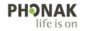 Phonak logo with the tagline 'life is on' beneath it.
