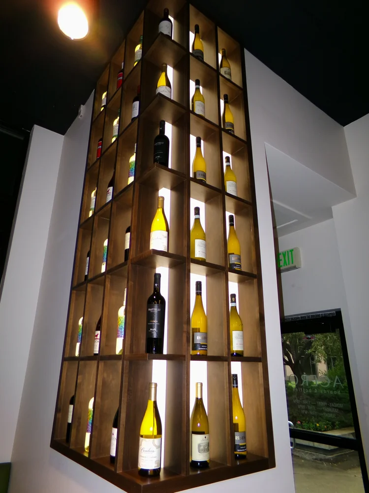 Acero's wine wall
