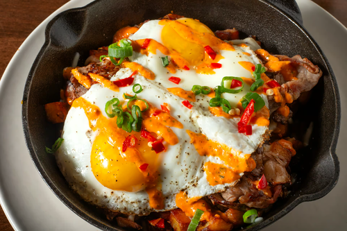 Shaved ribeye skillet