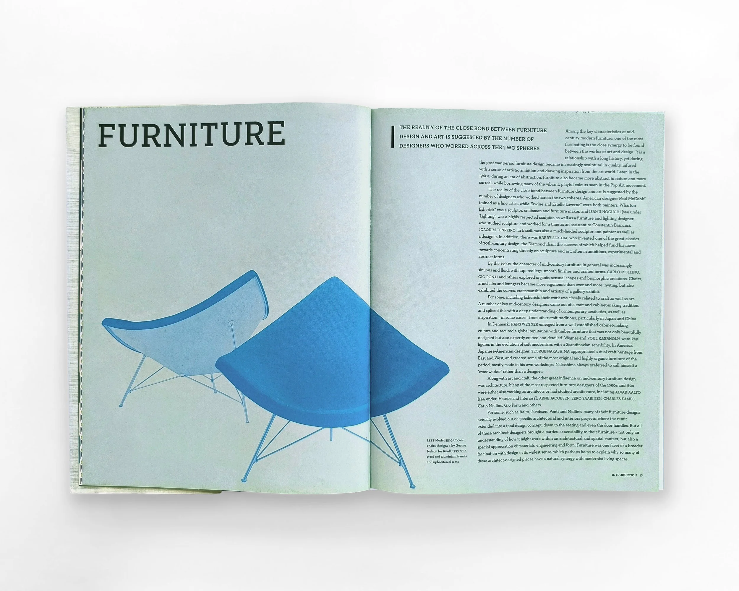 Mid Century Modern Complete interior layout designed by Karolina Prymaka for Thames & Hudson illustrated Lifestyle, Interior, Architecture book, chapter opener
