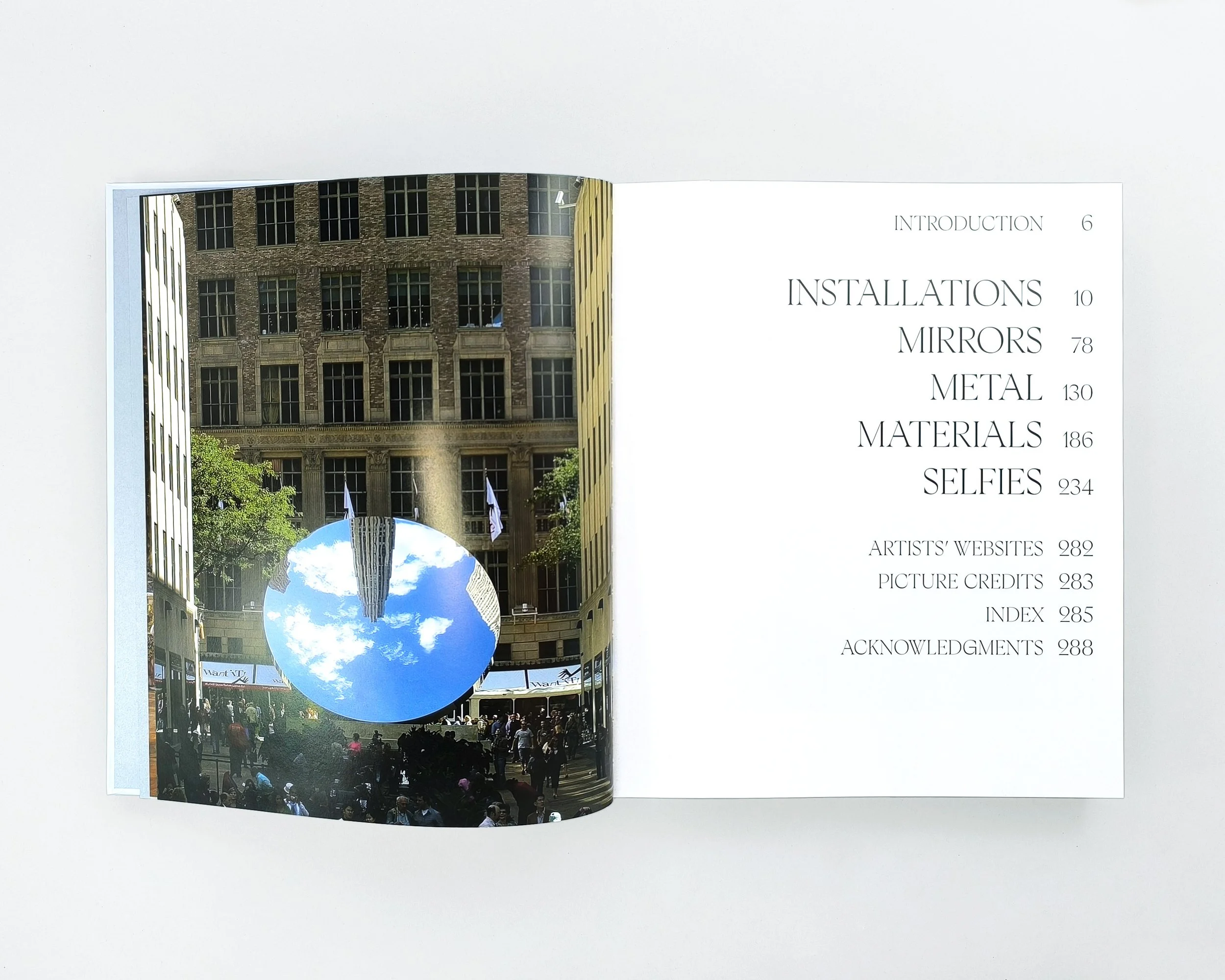 Mirror Mirror interior layout designed by Karolina Prymaka for Thames & Hudson illustrated art book, contents page