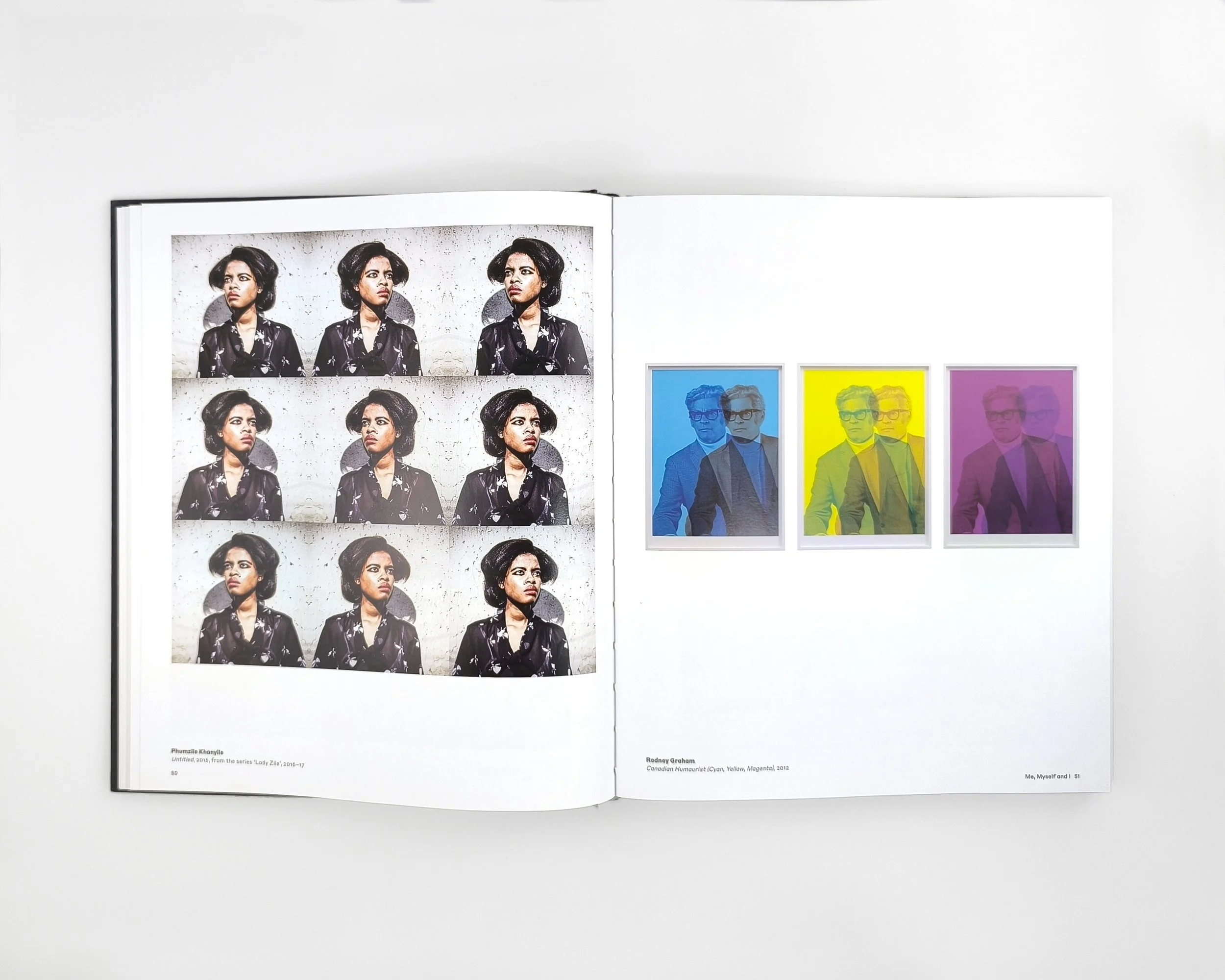 Face Time interior layout designed by Karolina Prymaka for Thames & Hudson illustrated photography book, Rodney Graham