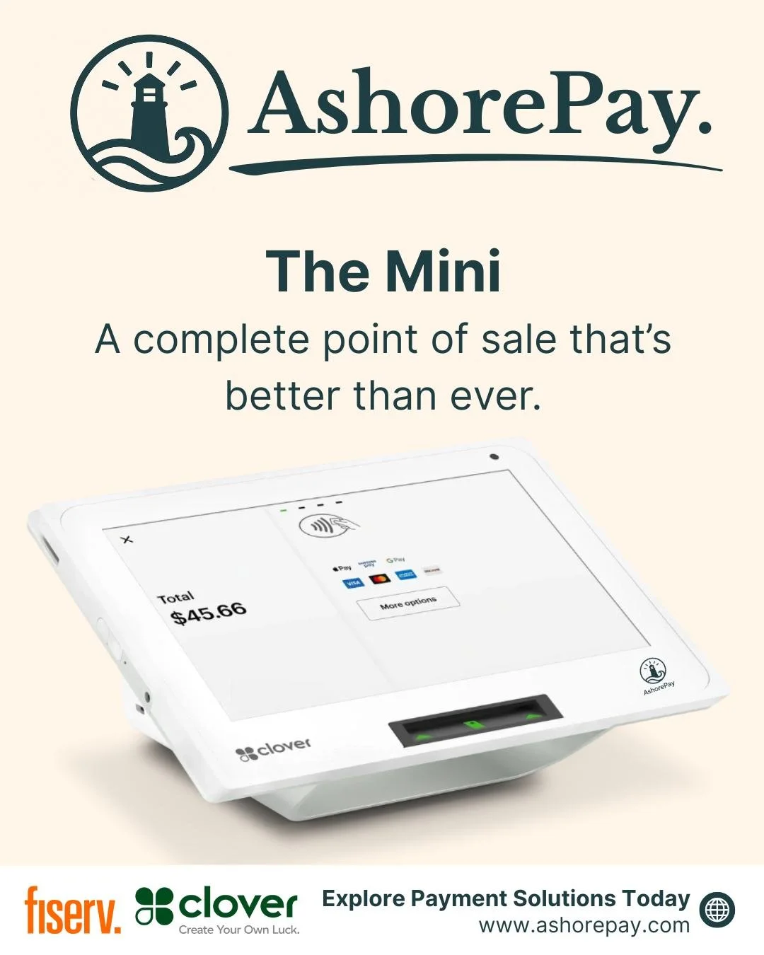 Run your business with the sleek and powerful Mini, a POS that fits in any space. Everything you need is right on the device.