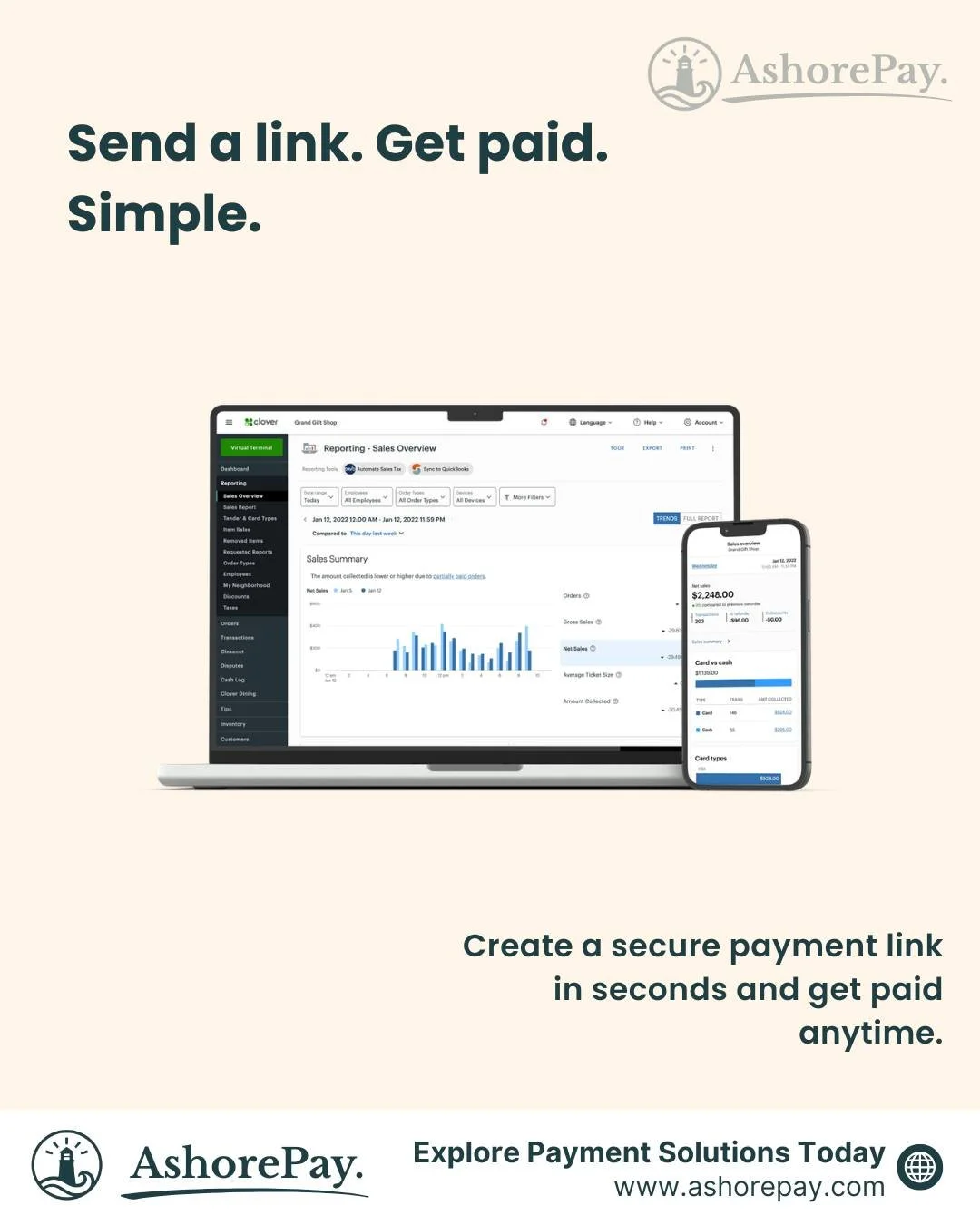 Still waiting on that invoice from last week? We get it... Chasing payments is the part of running a business nobody signed up for. 🔗

With AshorePay payment links, you send a secure link directly to your customer via SMS, email or messaging apps on