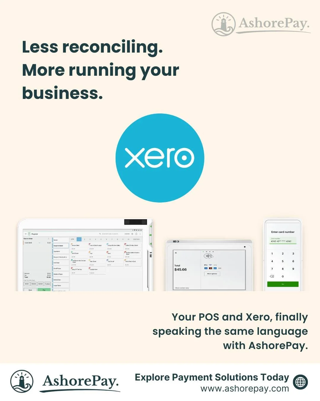 If you're still manually matching your POS sales to Xero at the end of every day, there's a better way. AshorePay connects your Clover terminal directly to Xero, so every transaction syncs automatically, in real time.

📍 Sydney-based support. Same-d