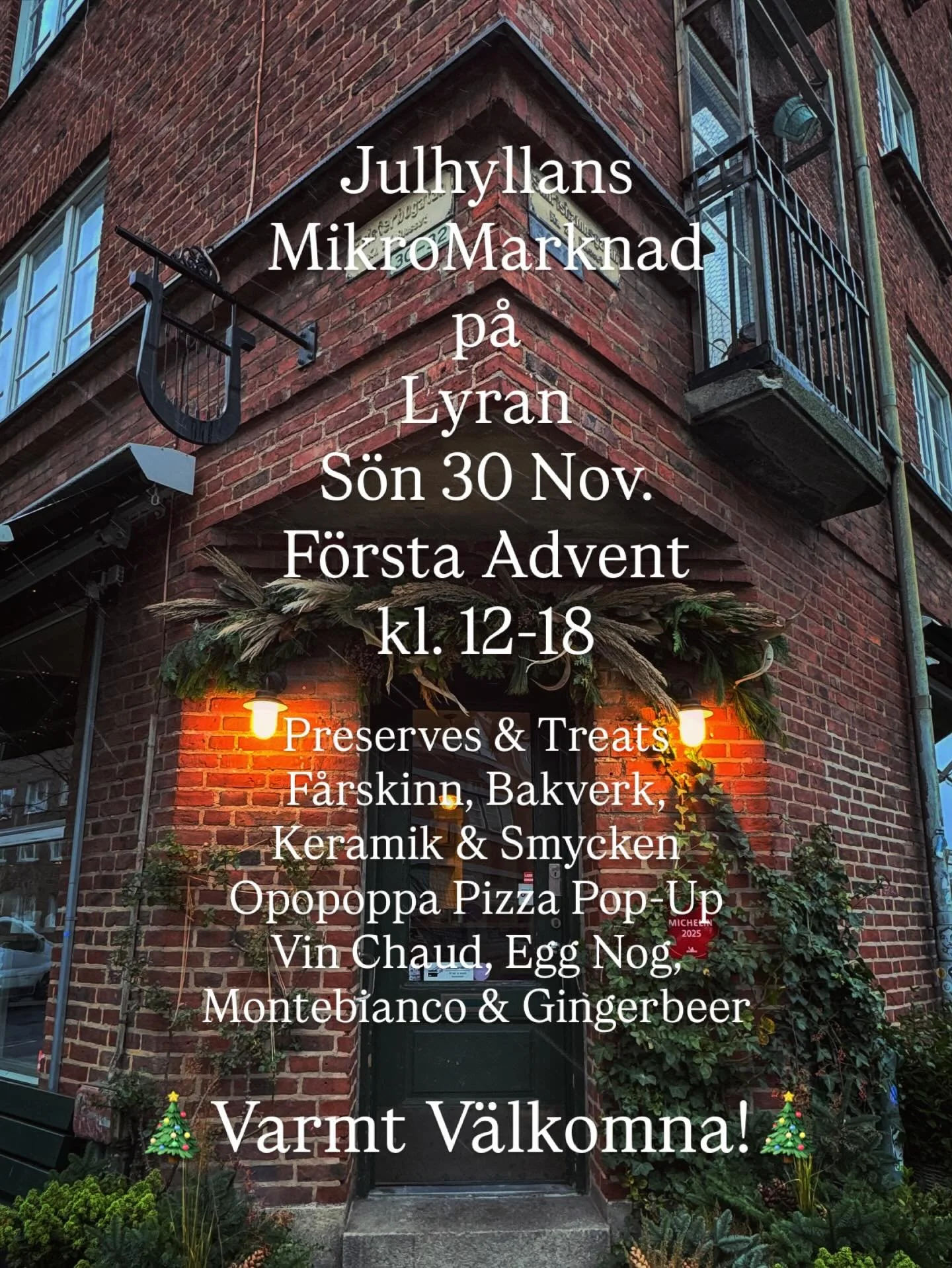 K&auml;ra V&auml;nner!
Julhyllans MikroMarknad p&aring; Lyran
S&ouml;n. 30 Nov.
F&ouml;rsta Advent
kl. 12-18
🎄Varmt V&auml;lkomna!🎄
#lyranmatbar #julmarknad2025
#julmarknadmalm&ouml;2025 #julhyllan
