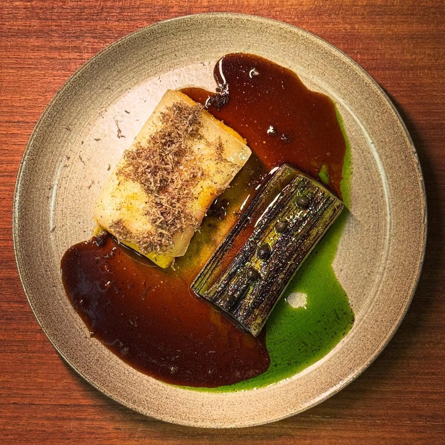 Pumpkin, leek, garrotxa, fennel pollen &amp; Scanian truffle 
#lyranmatbar #winter #vinter