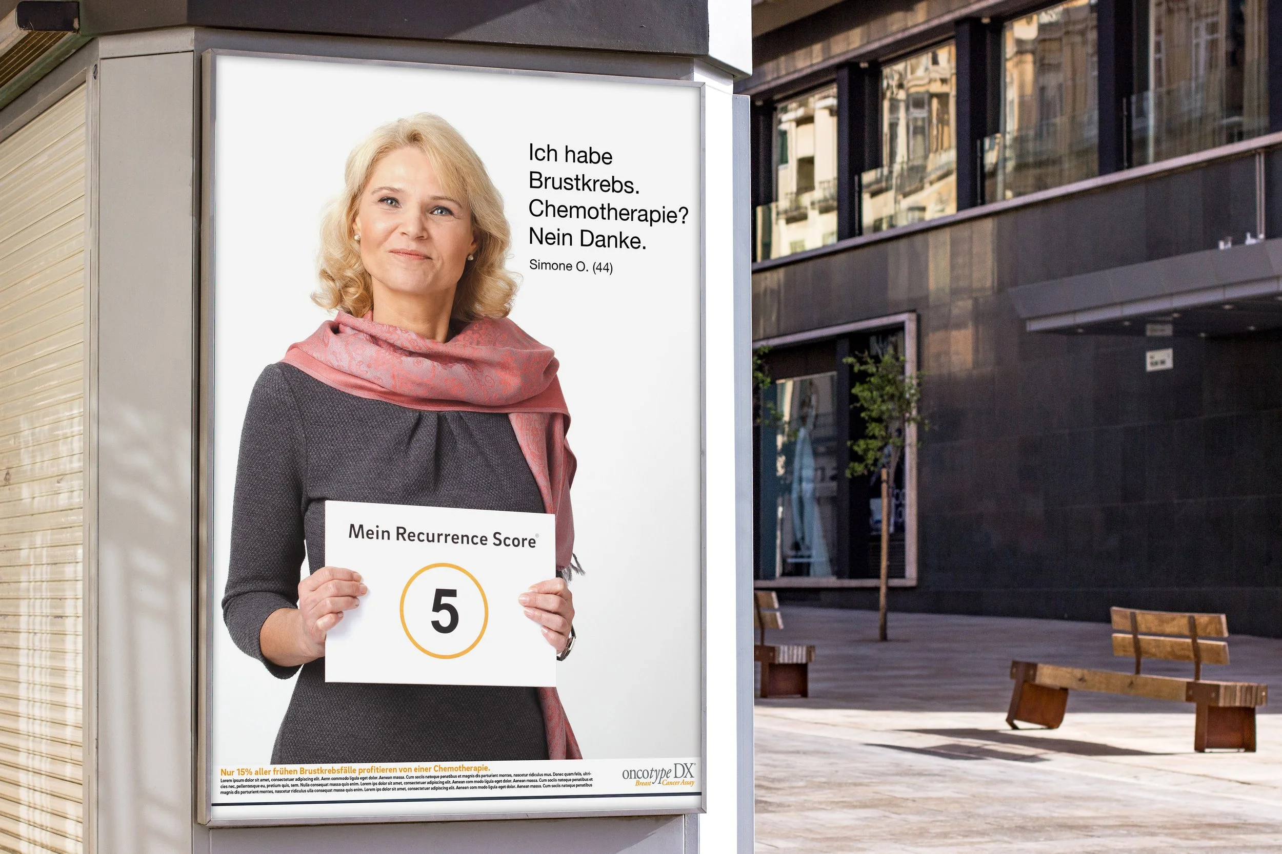 Brustkrebs-Kampagne ONCOTYP DX – Köln-Shoot für Berlin-Plakate