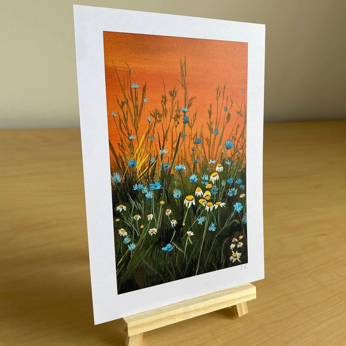 Orange is one of my favourite colours! Especially as we head into autumn 🍂 🍁 This piece &ldquo;golden hour&rdquo; features some summery flowers but has an autumnal vibe

Looking forward to painting some cozy seasonal landscapes when I get chance!!
