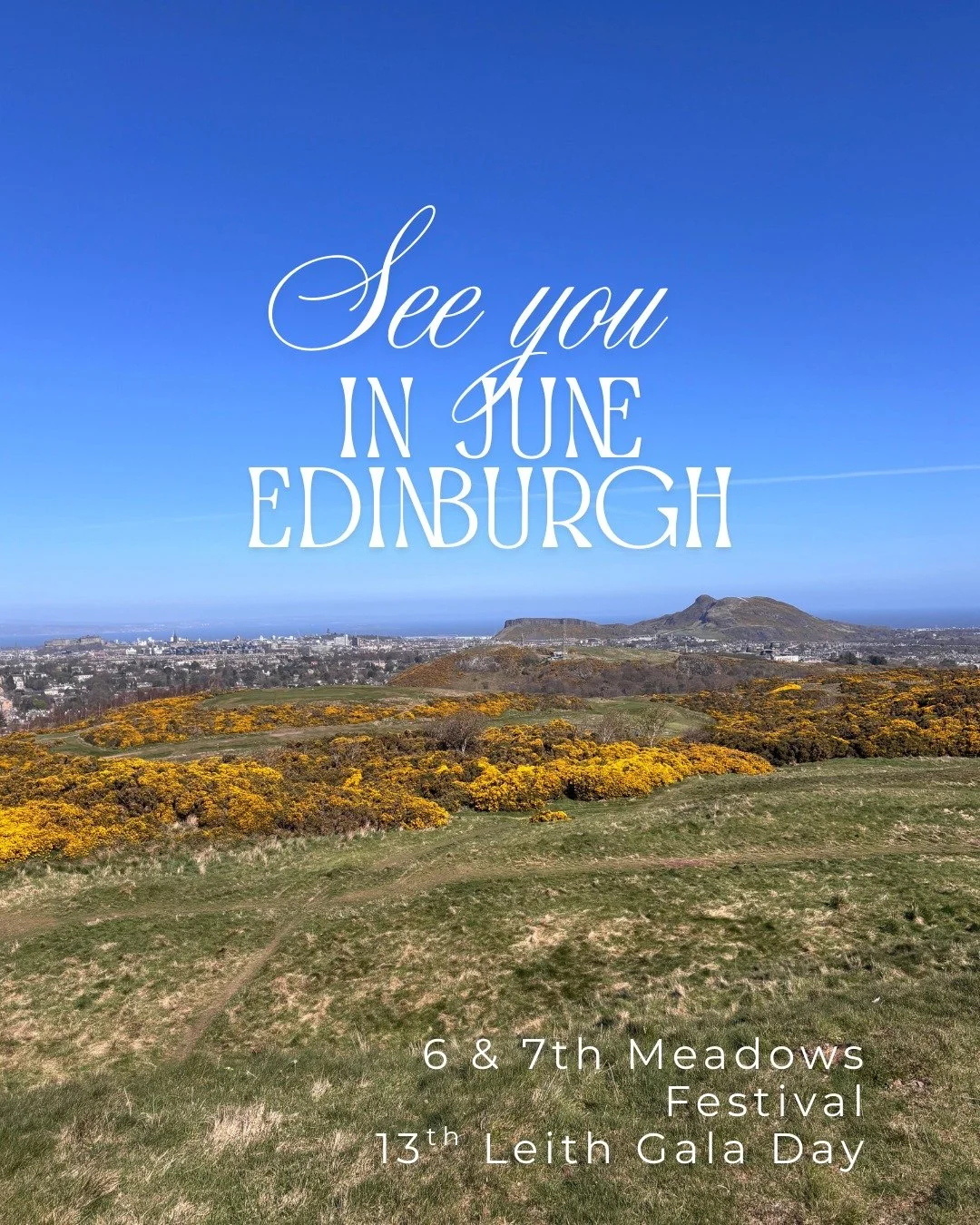 I&rsquo;m really looking forward to being back in Edinburgh this June ✨

After such a lovely time at Meadows Festival last year, I&rsquo;ll be back on 6th &amp; 7th June, and I&rsquo;m also doing Leith Gala Day on the 13th.

Hopefully I&rsquo;ll have