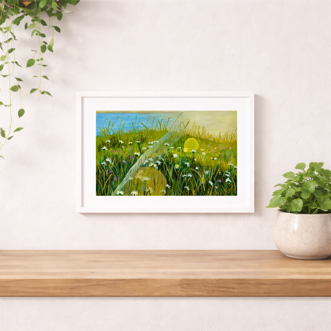 Meadow Light Painting — Gouache Scottish Landscape Premium Art Print
