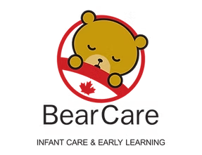 Cute cartoon bear sleeping with a red no symbol behind it, representing Bear Care brand.