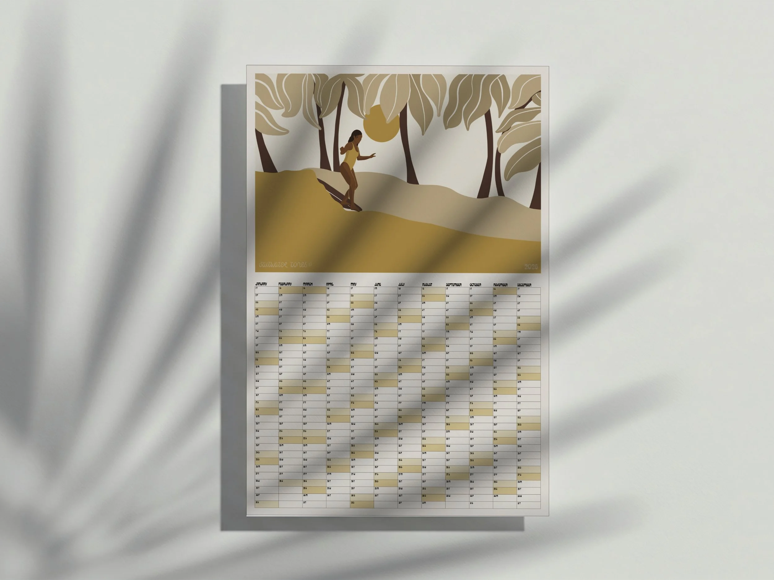 planner 2026 by saltwater tones surfer