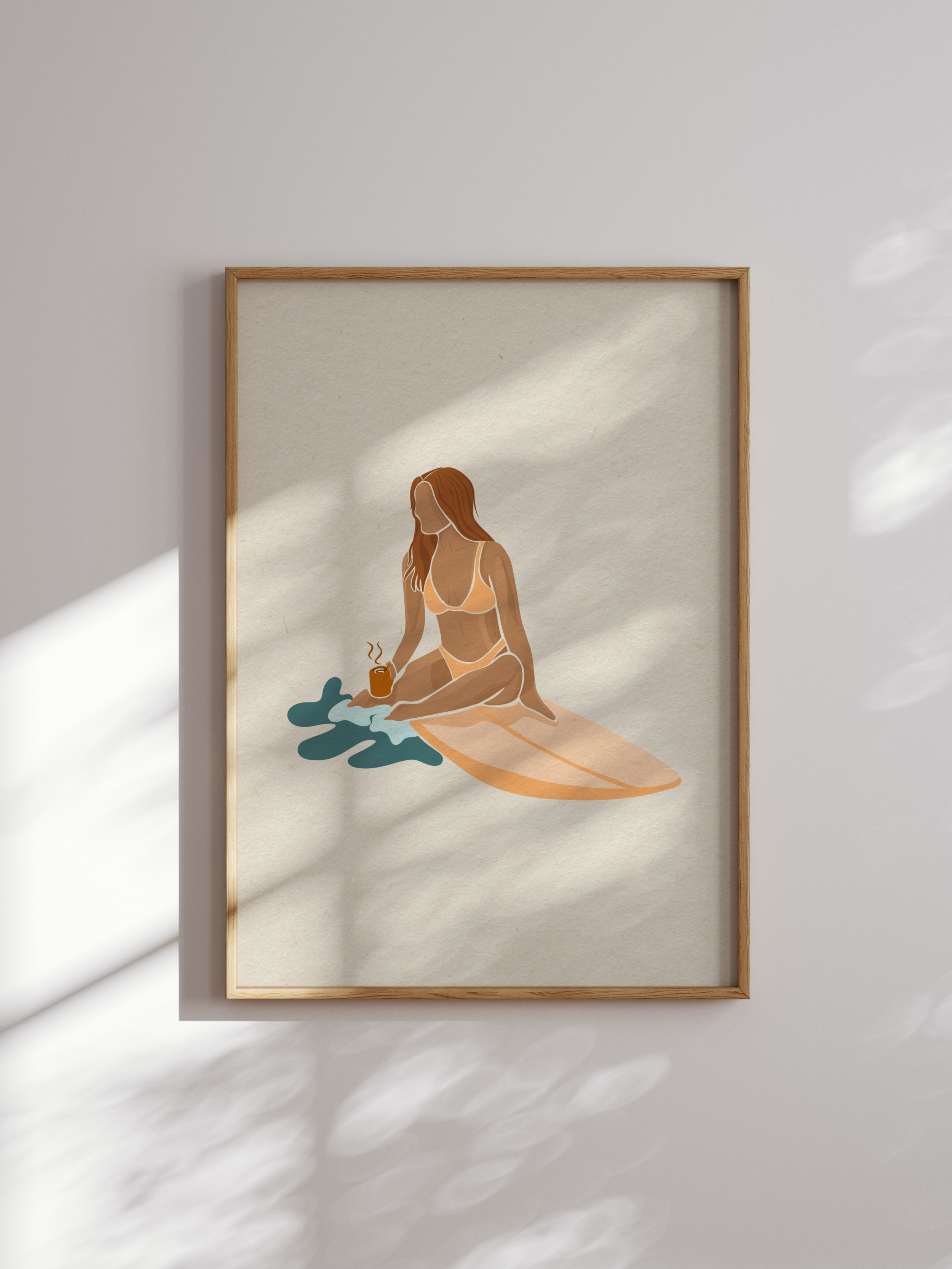 Coffee first surf art by saltwater tones