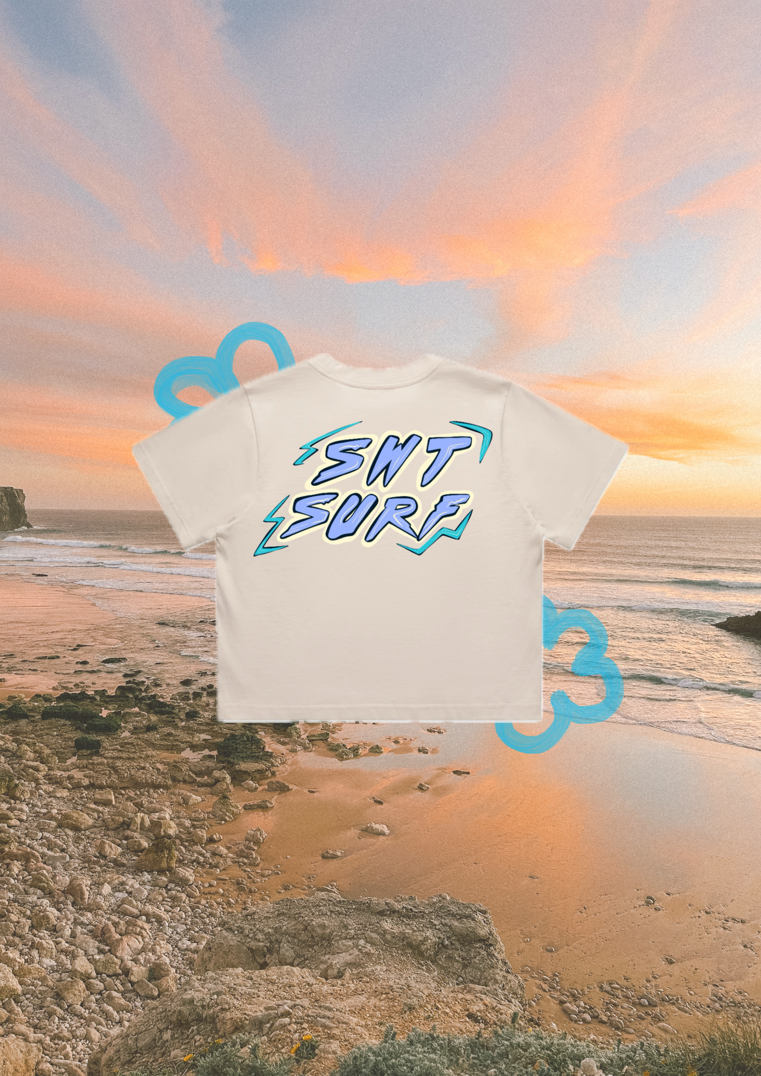 women crop surf graphic tee by saltwater tones