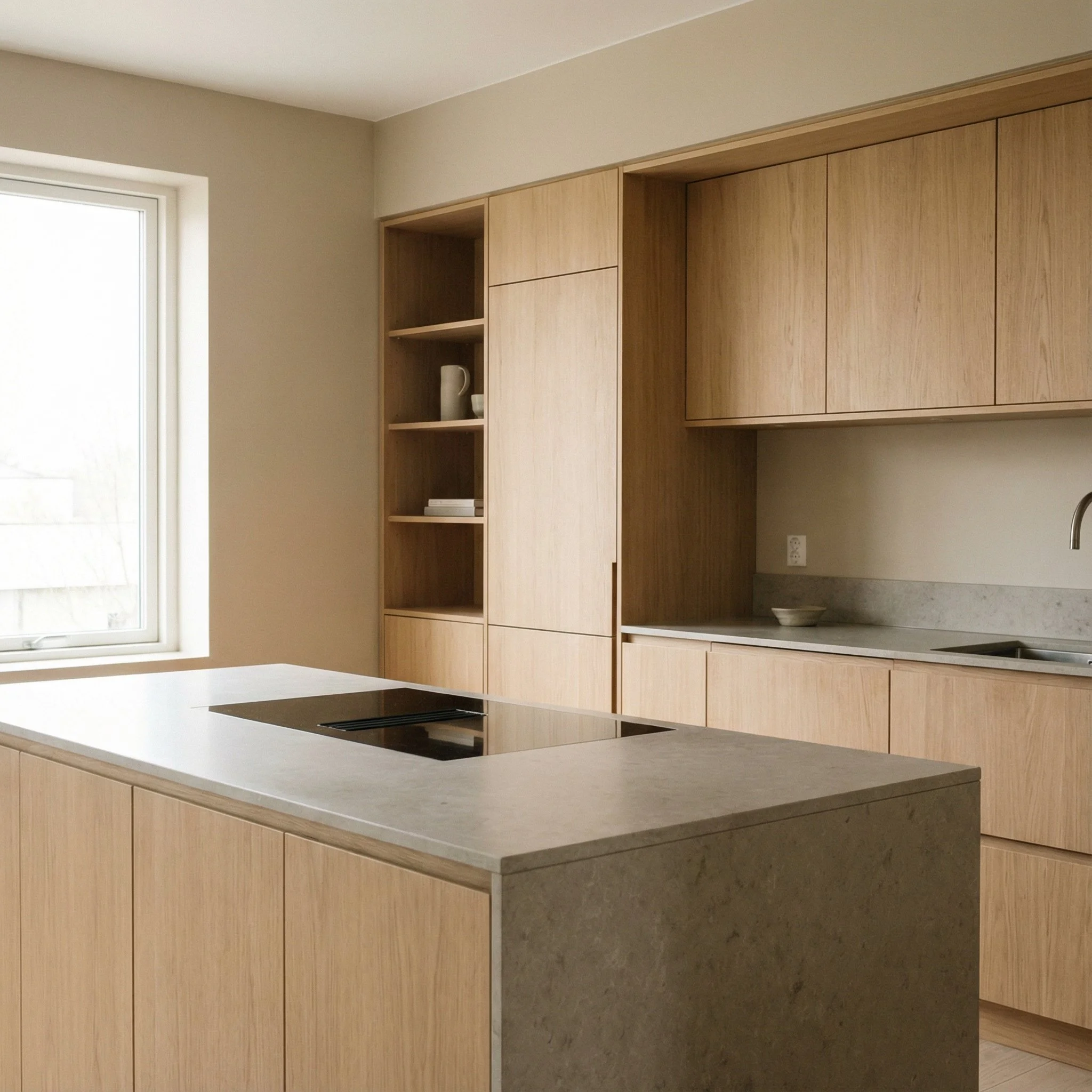 Custom-built wooden kitchen by Merchel Stolarka, crafted in Kashubia