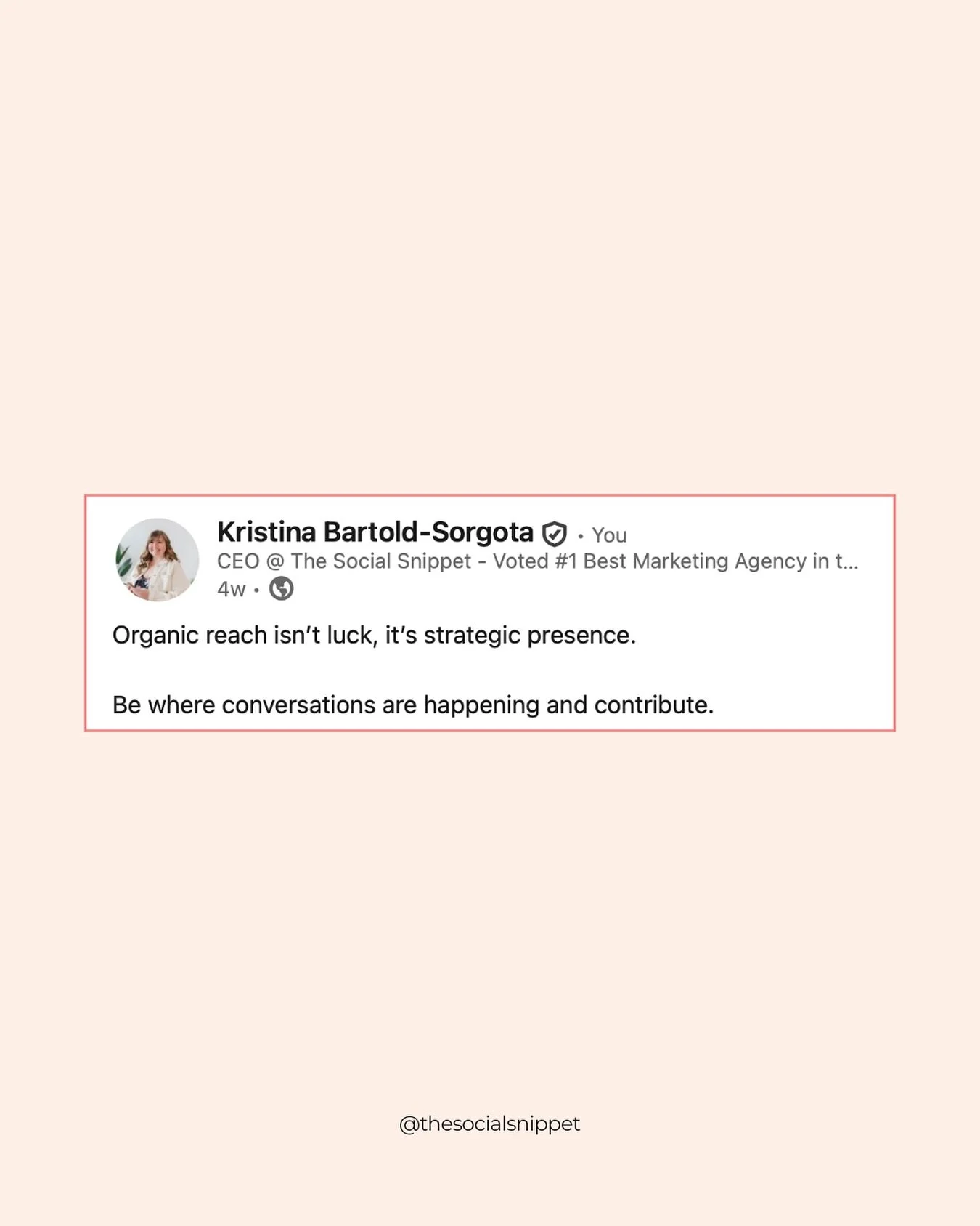 Reach isn&rsquo;t random. It&rsquo;s built.

It often comes from just being visible in the right rooms, consistently.

Contributing doesn&rsquo;t mean having the perfect answer. It can be as simple as sharing an experience, offering a helpful thought