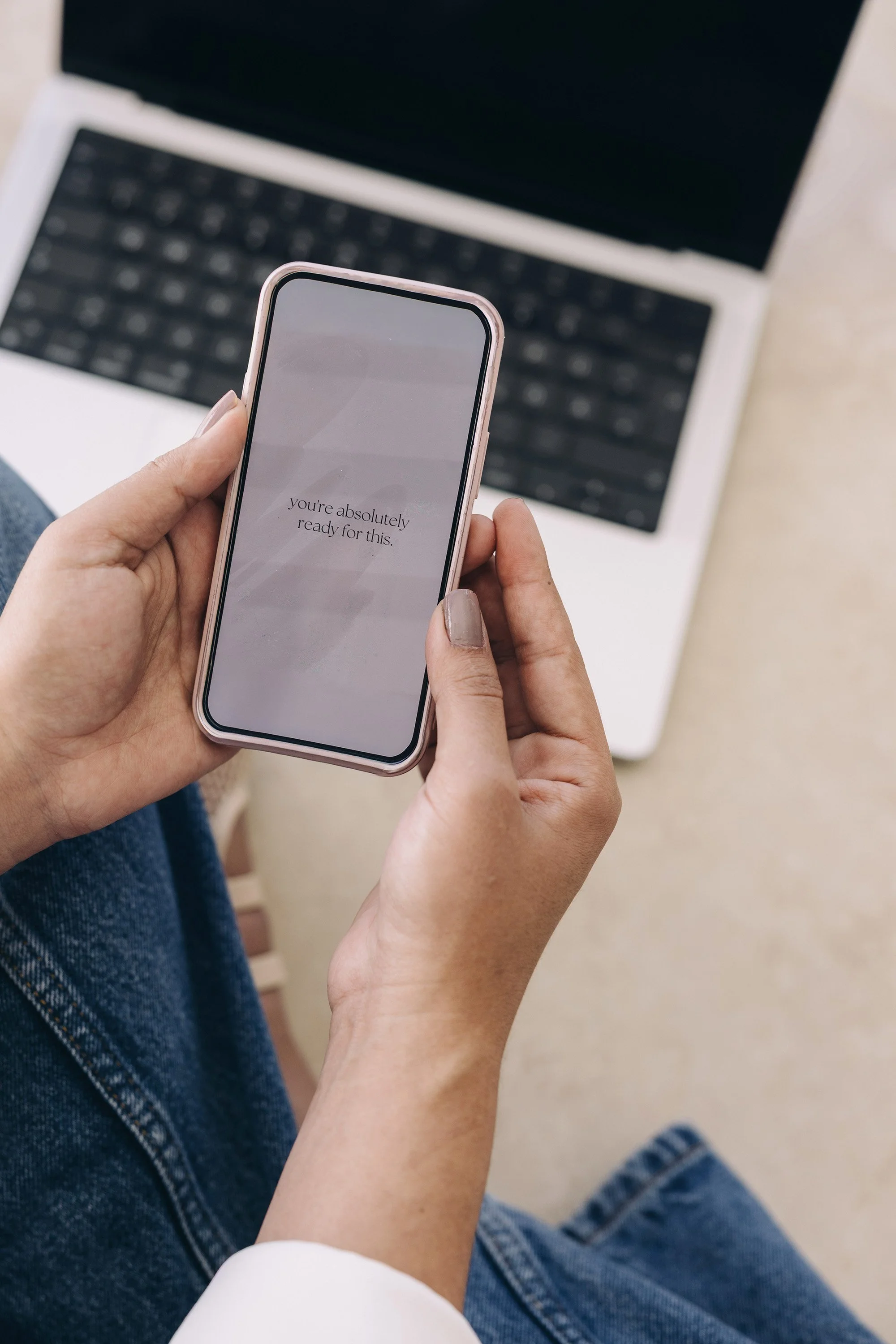 phone showing "you're absolutely ready for this" to find long-tail keywords