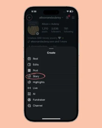 screenshot showing step by step how to use Instagram collage feature