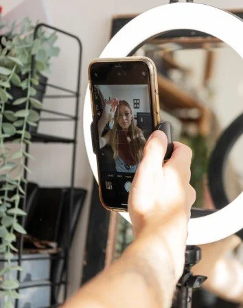 recording a video to develop personal brand