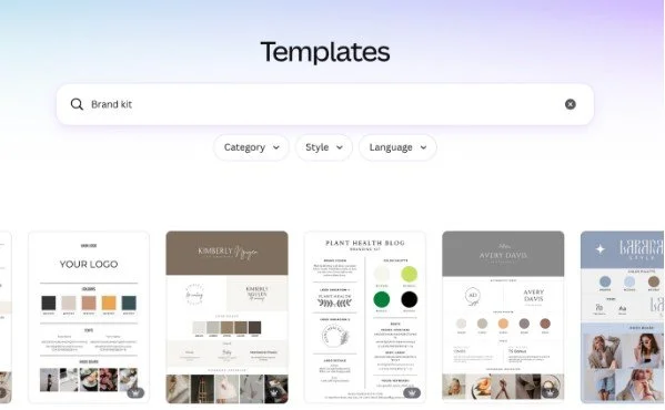 screenshot of canva hacks showing templates