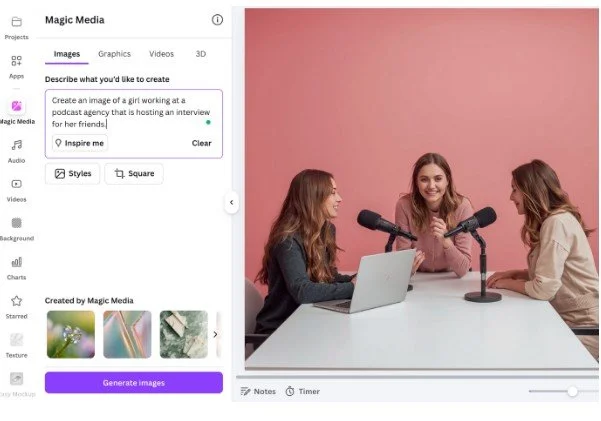screenshot of canva hack magic media