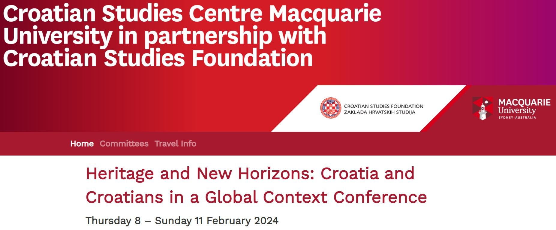 Heritage and New Horizons: Croatia and Croatians in a Global Context Conference