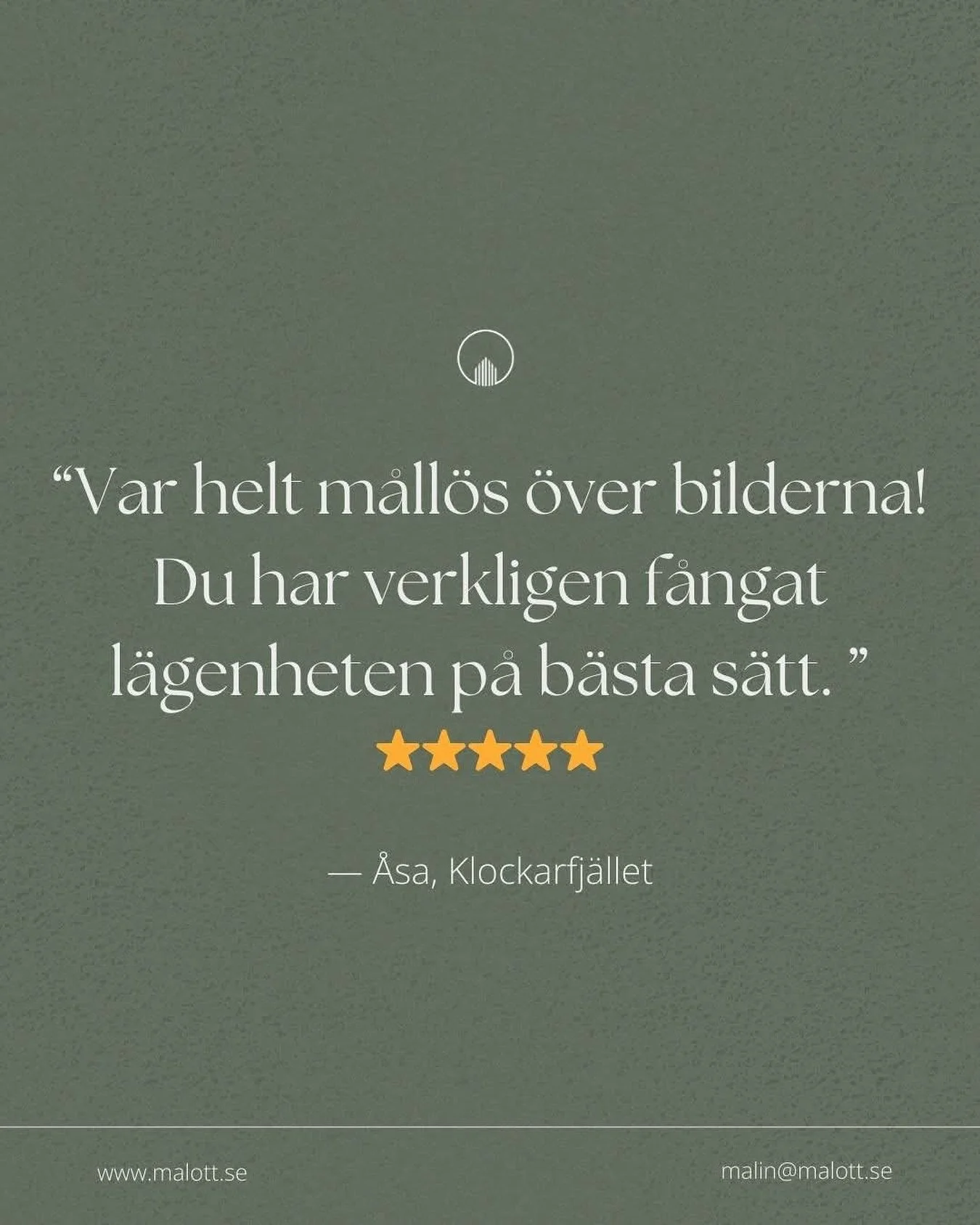 S&aring; glad f&ouml;r fin feedback 🤎 Tack f&ouml;r m&ouml;jligheten att i bilder f&aring; ber&auml;tta om denna fina l&auml;genhet med milsvid utsikt p&aring; Klockarfj&auml;llet✨

📸Vill du ocks&aring; ge ditt boende ett inbjudande f&ouml;rsta int