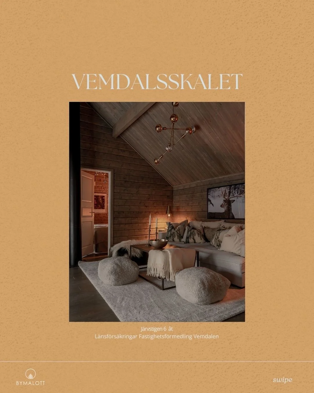 Nyligen fotades detta hus p&aring; J&auml;rvstigen 6 som just nu visas av Emma p&aring; @lansfastvemdalen Det &auml;r ett fj&auml;llhem d&auml;r detaljerna f&aring;r ta plats utan att ta &ouml;ver. Gott om utrymme f&ouml;r b&aring;de umg&auml;nge och