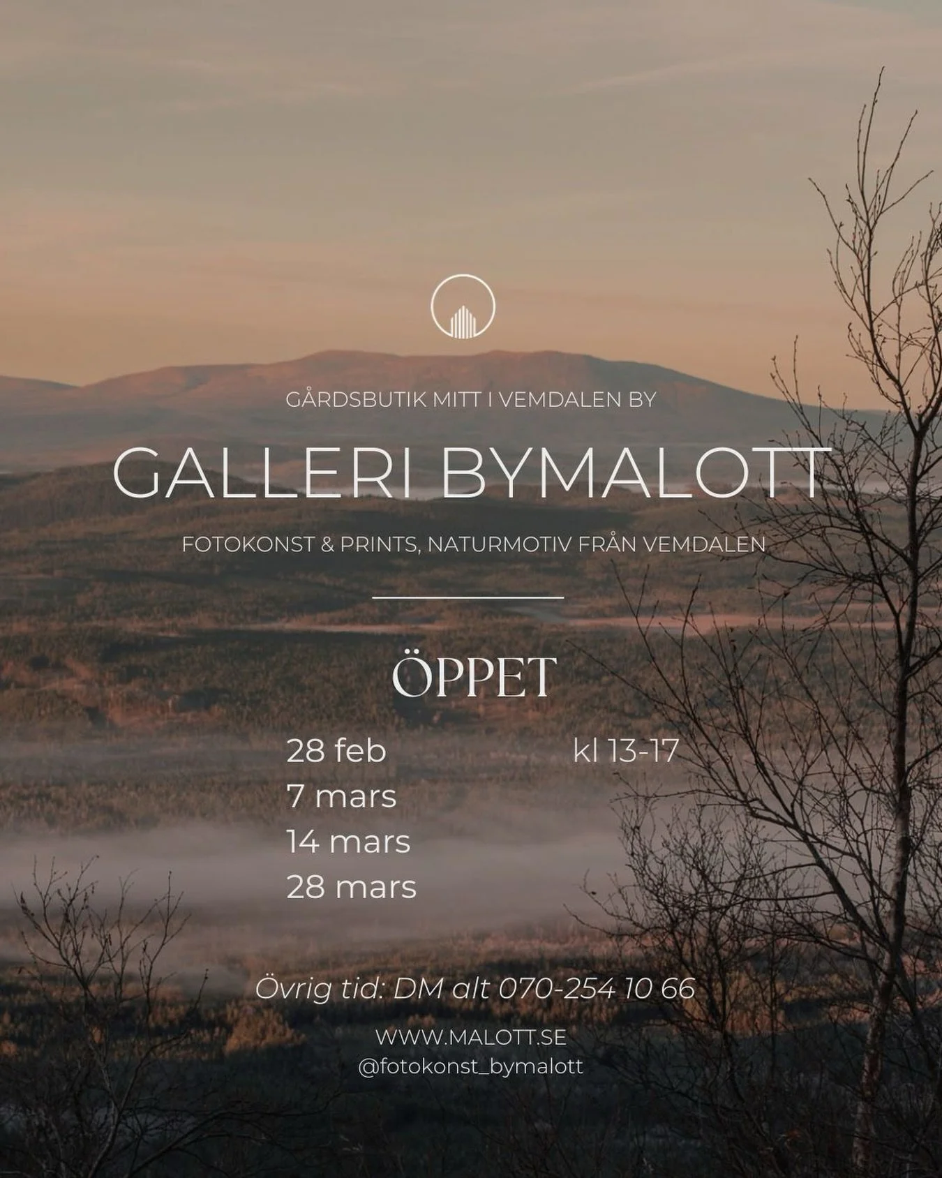 G&aring;rdsbutiken med galleri har planerade &ouml;ppettider ☃️ 🏘️⛷️Men det &ouml;ppnar &auml;ven upp f&ouml;r privat visning n&auml;r det passar dig.  Vid fr&aring;gor kontakta mig p&aring; DM eller malin@malott.se.

G&aring;rdsbutiken &auml;r &aum