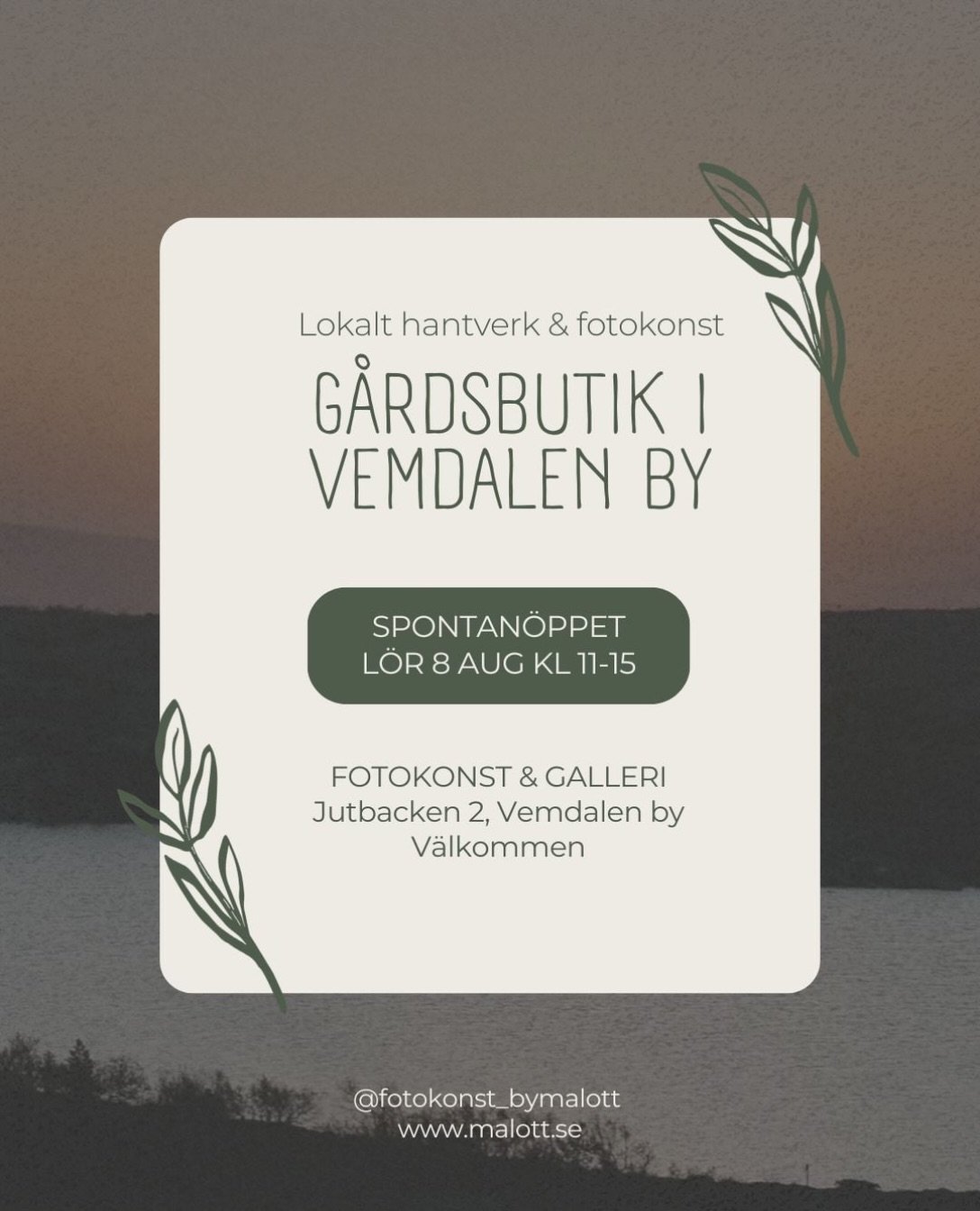 G&aring;rdsbutiken har sina planerade &ouml;ppettider, men ocks&aring; spontana tillf&auml;llen som detta. Finns ocks&aring; m&ouml;jlighet att boka en privat visning n&auml;r det passar dig. Skicka ett DM eller mejla malin@malott.se s&aring; l&ouml;