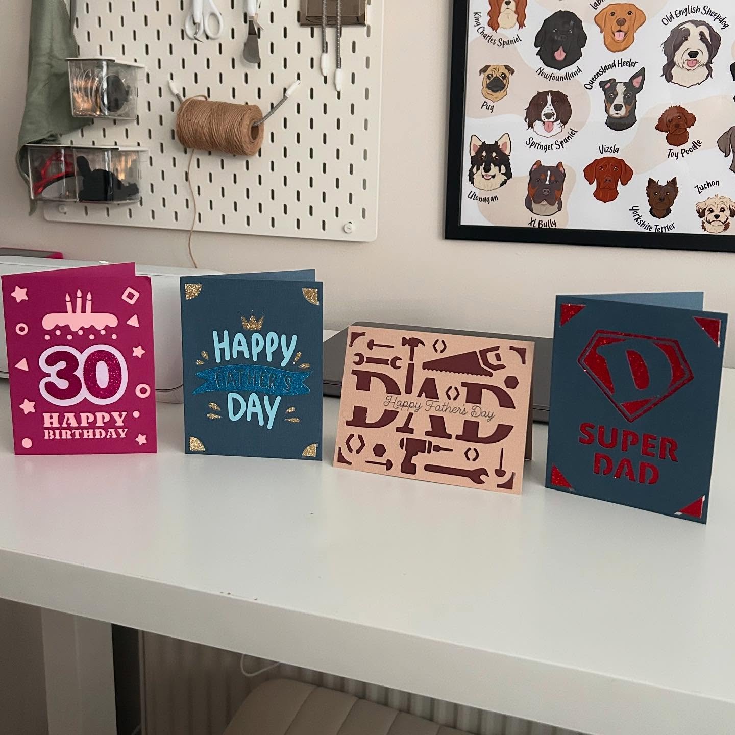 Some photos of my recent creations 😊
1. Celebration cards 
2. Chloe&rsquo;s 30th cake topper and cake
3. My custom tote bags outing in Liverpool
4. Custom beach bag for my holiday 
5. Fathers Day t shirts for Adam &amp; Ariel

#creative #customdesig