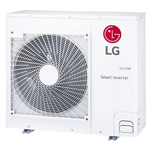 Een LG slimme inverter buitenluchtunit.