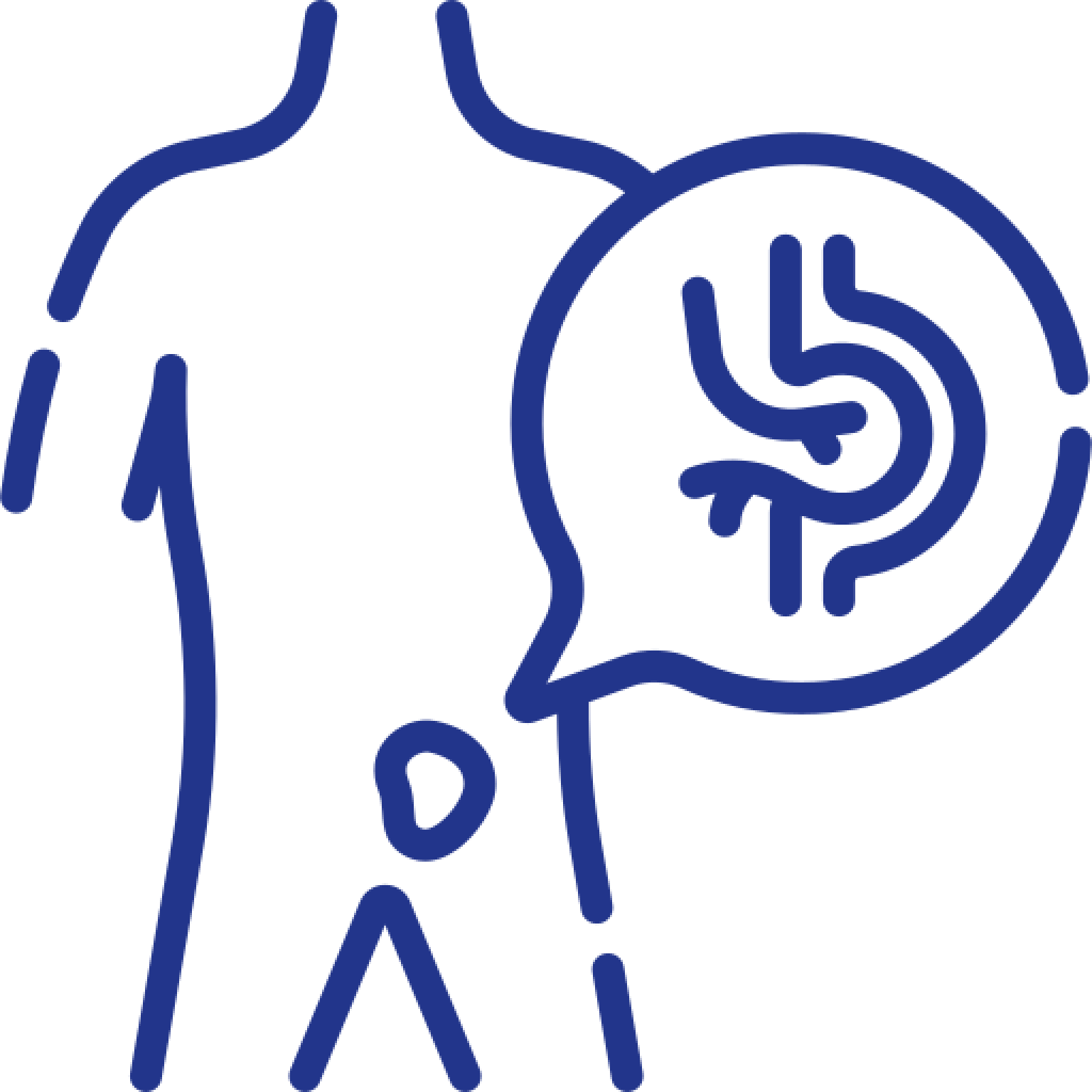 Ícone de pessoa com hérnias.